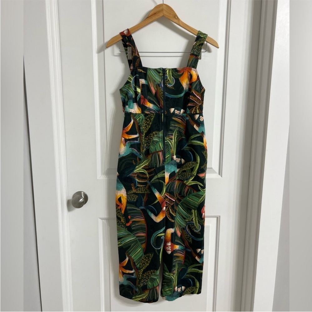 Anthropologie Farm Rio Monkeys Cropped Tropical Fauna Jumpsuit